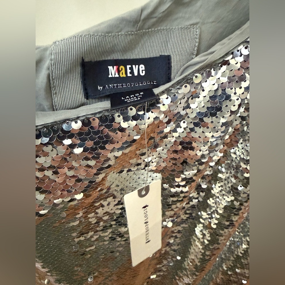 NWT Anthropologie Maeve One-Shoulder Sequin Dress - Picture 9 of 11